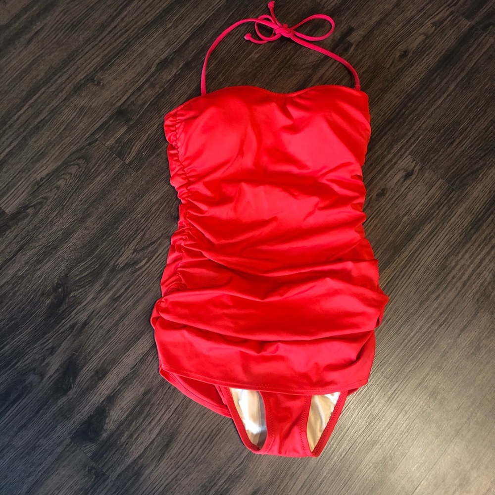 J crew red swim suit